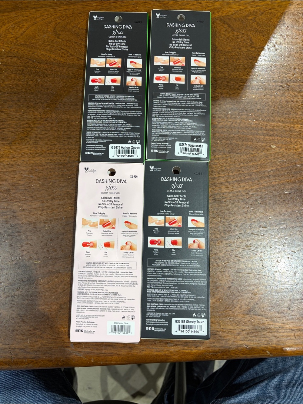 Dashing Dive Gloss Nail Strips Variety Pack - Black, Pink, White, Green Accents. - Picture 2 of 2